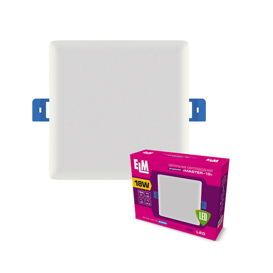 Світильник стельовий вбудований світлодіодний ELM Master 18Вт 6500К IP20